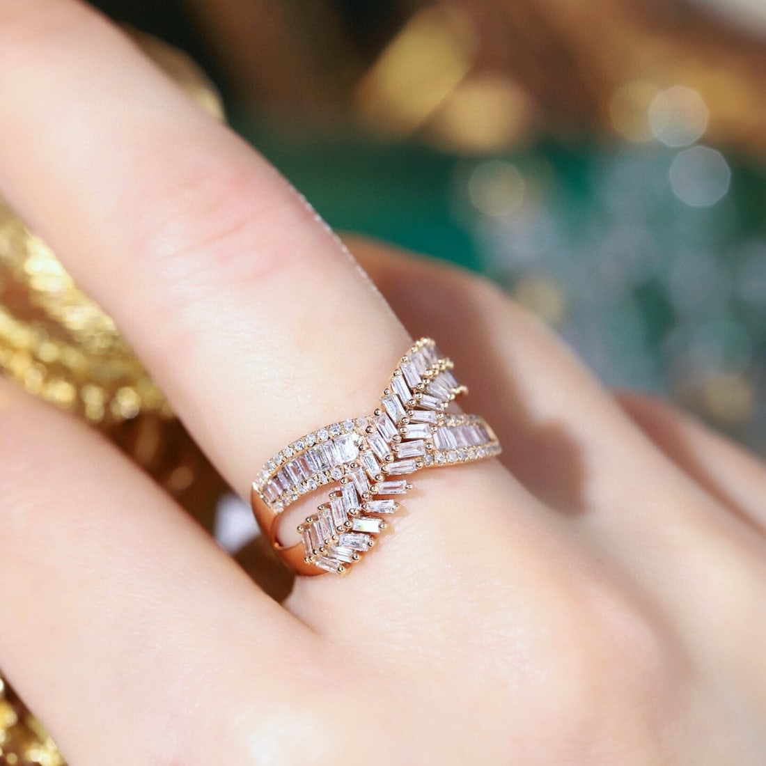 14k Gold 0.70 Ct Natural H Diamond Ring - 7