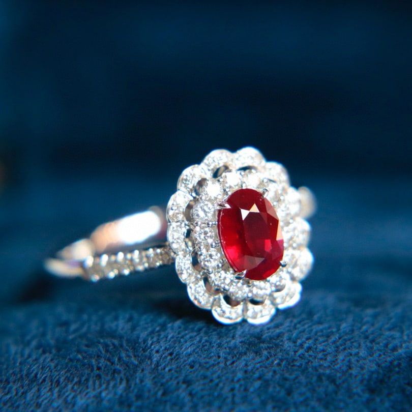 14k Gold 1.24 Ctw Natural Ruby & Diamond Ring - 3