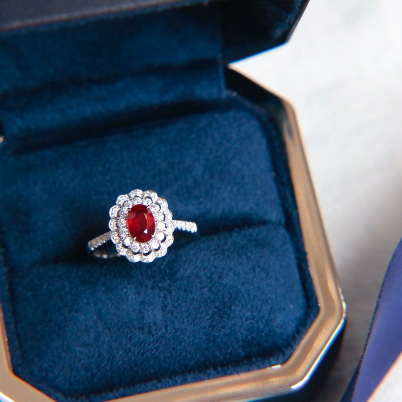 14k Gold 1.24 Ctw Natural Ruby & Diamond Ring - 4