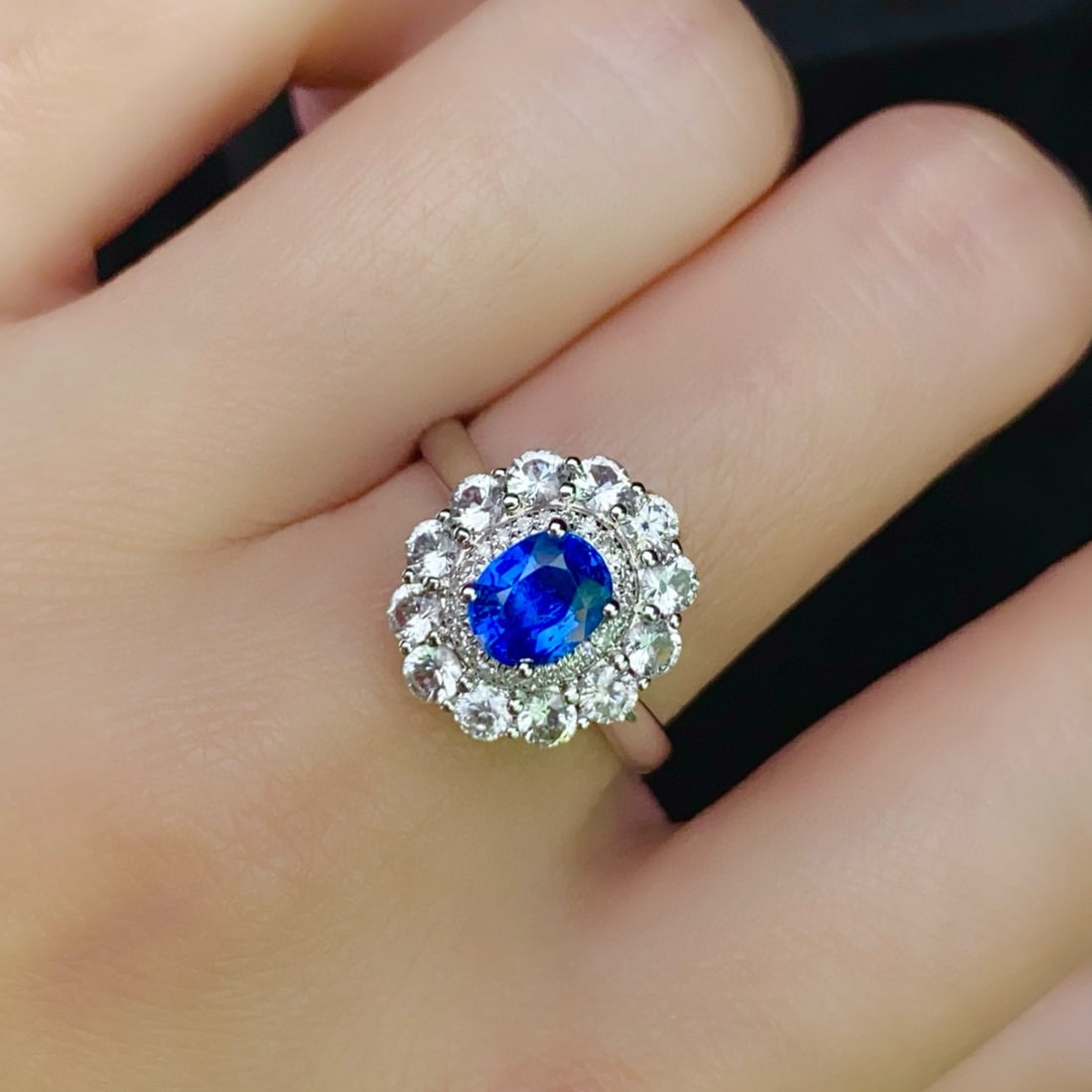 14k Gold 1.18 Ct Natural Sapphire & Diamond & Sapphire Ring/pendant( Without Chain ) - 5