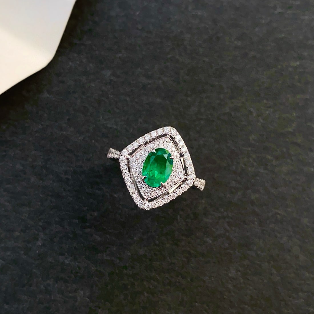 14k Gold 5.23 Ctw Vivid Green Natural Emerald & Diamond Jewelry Set - 6