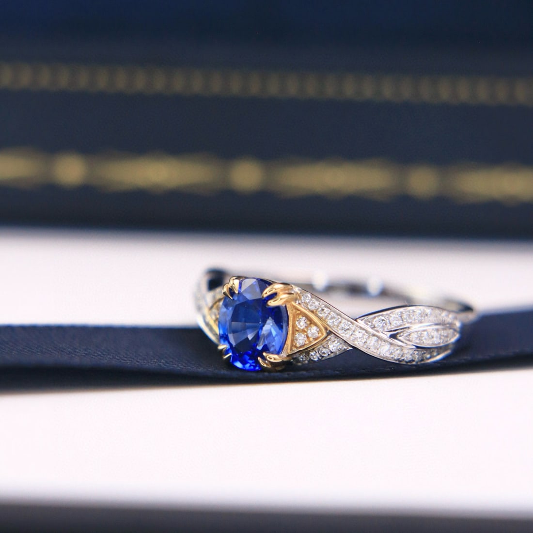 14k Gold 1.27 Ctw Natural Sapphire & Diamond Ring - 2