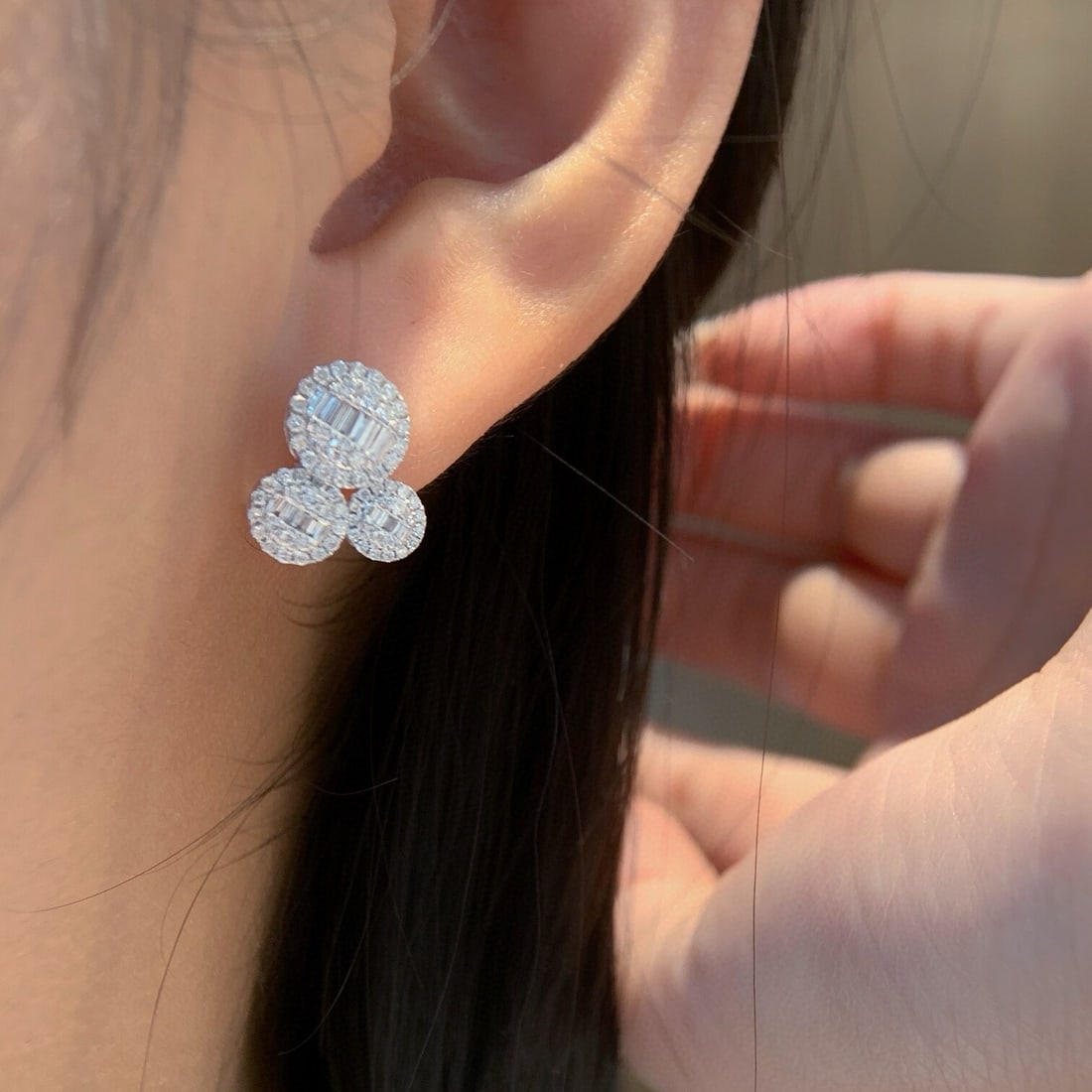 14k Gold 0.72 Ct Natural H Diamond Earrings - 5