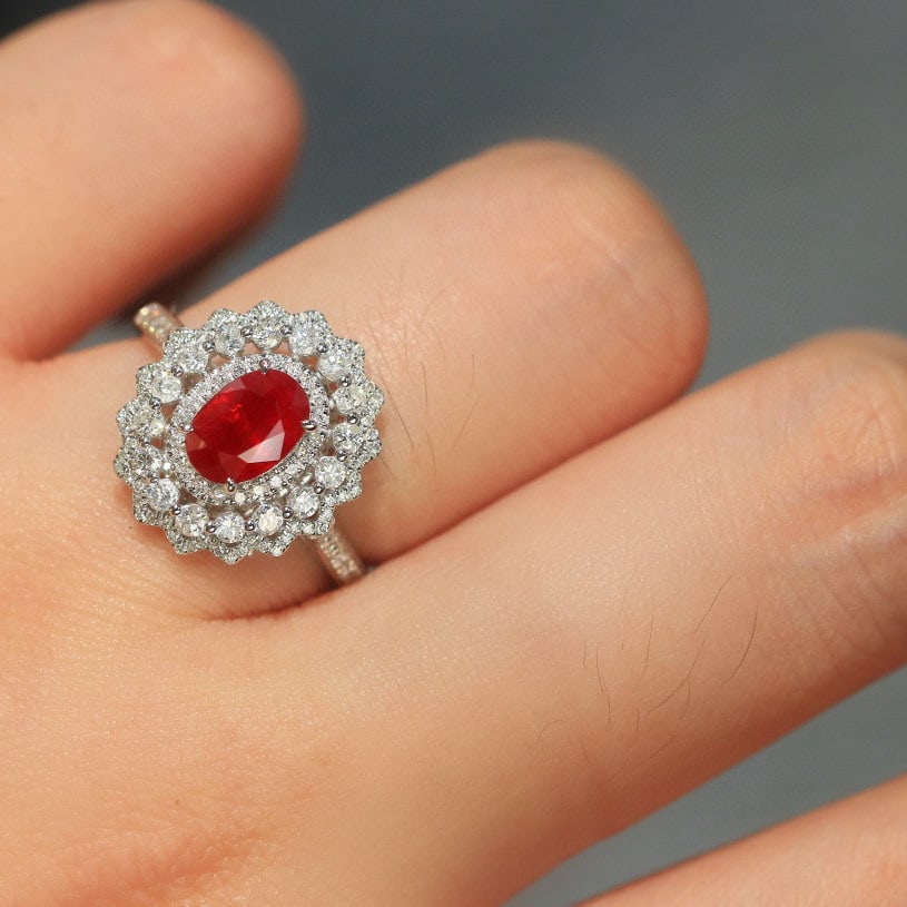 14k Gold 2.00 Ctw Natural Ruby & Diamond Ring - 4