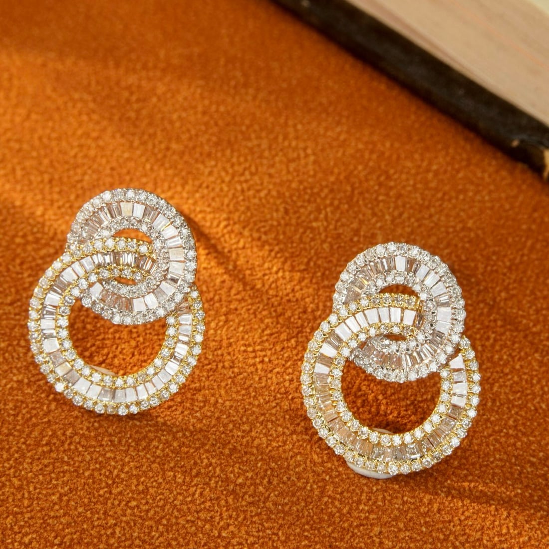 14k Gold 0.92 Ct Natural H Diamond Earrings - 2