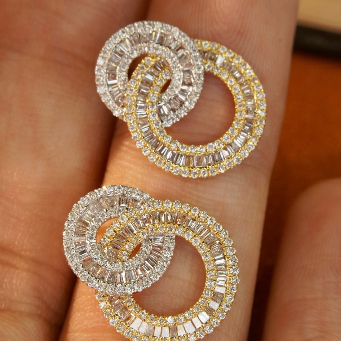 14k Gold 0.92 Ct Natural H Diamond Earrings - 3