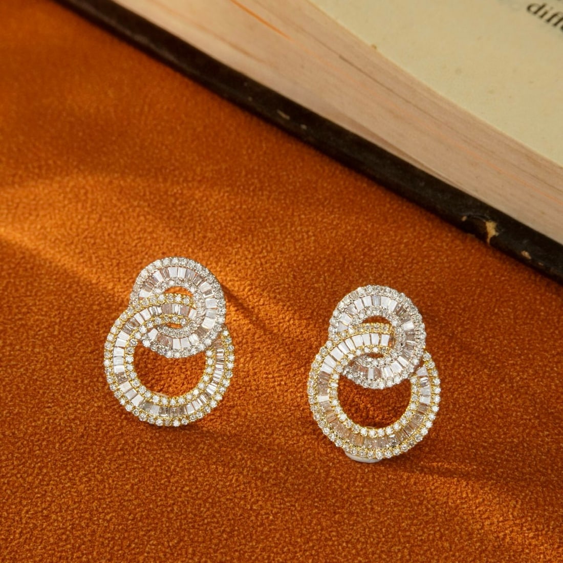 14k Gold 0.92 Ct Natural H Diamond Earrings - 7