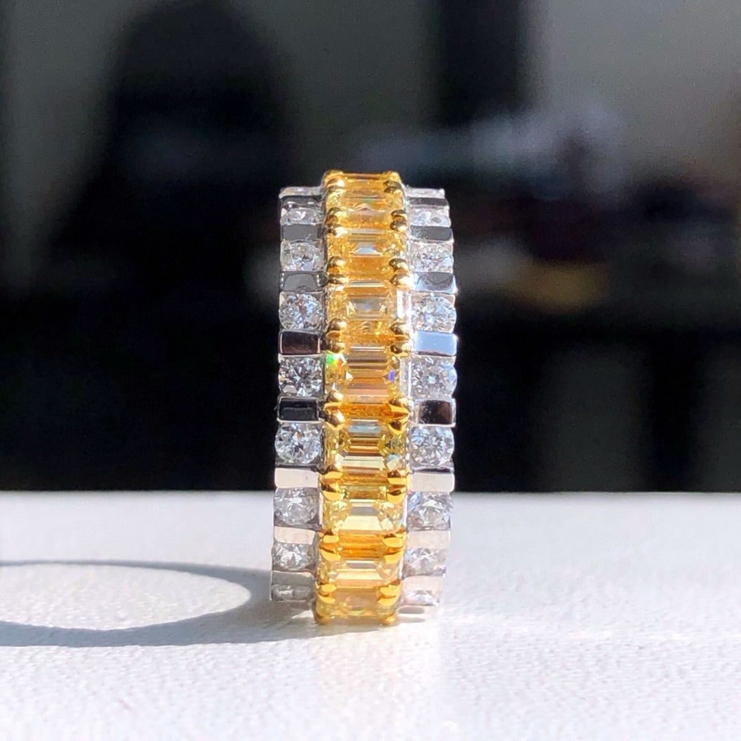 14k Gold 2.53 Ctw Natural Yellow Diamond & Diamond Ring - 4