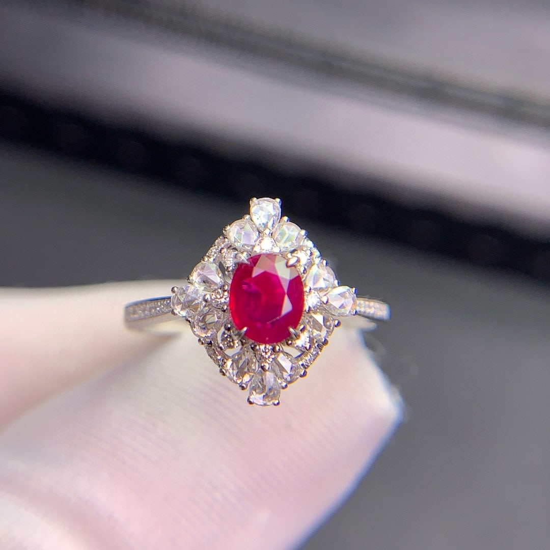 14k Gold 0.79 Ct Natural Ruby & Diamond Ring - 2
