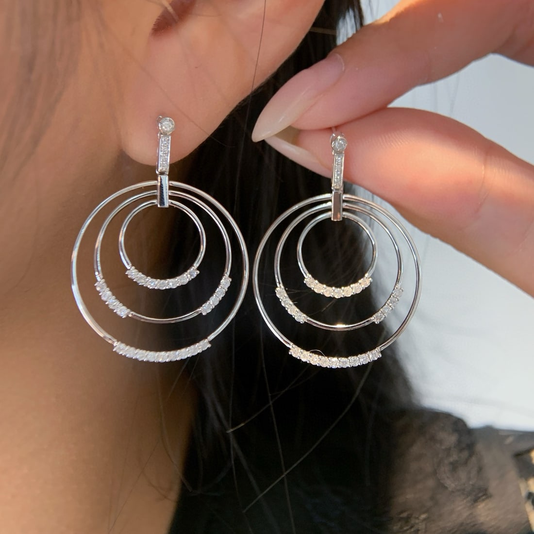 14k Gold 0.62 Ct Natural H Diamond Earrings - 3