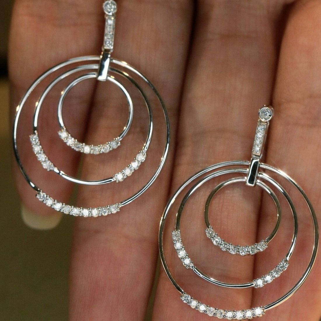 14k Gold 0.62 Ct Natural H Diamond Earrings - 6