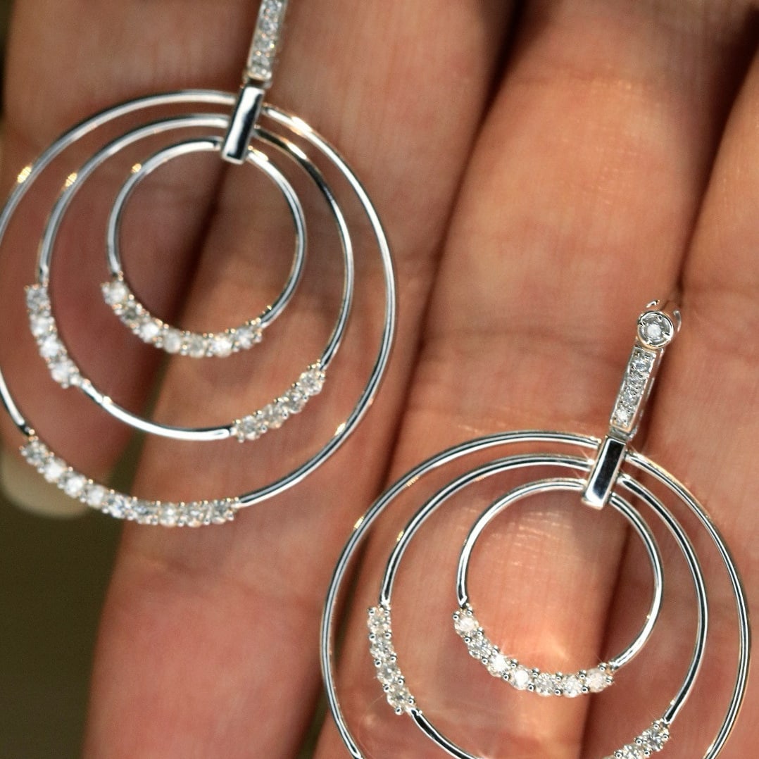 14k Gold 0.62 Ct Natural H Diamond Earrings - 7