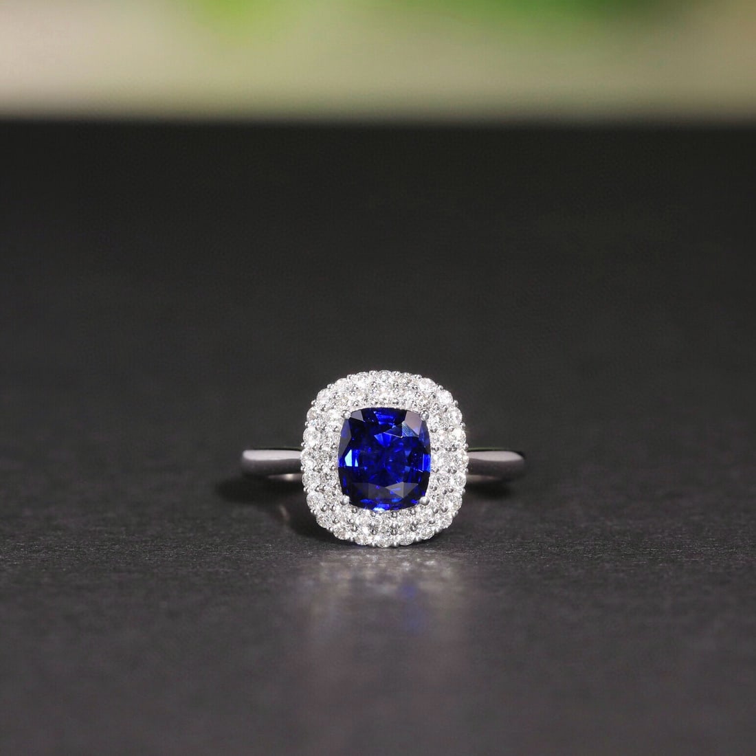 14k Gold 1.22 Ct Natural Sapphire & Diamond Ring - 2