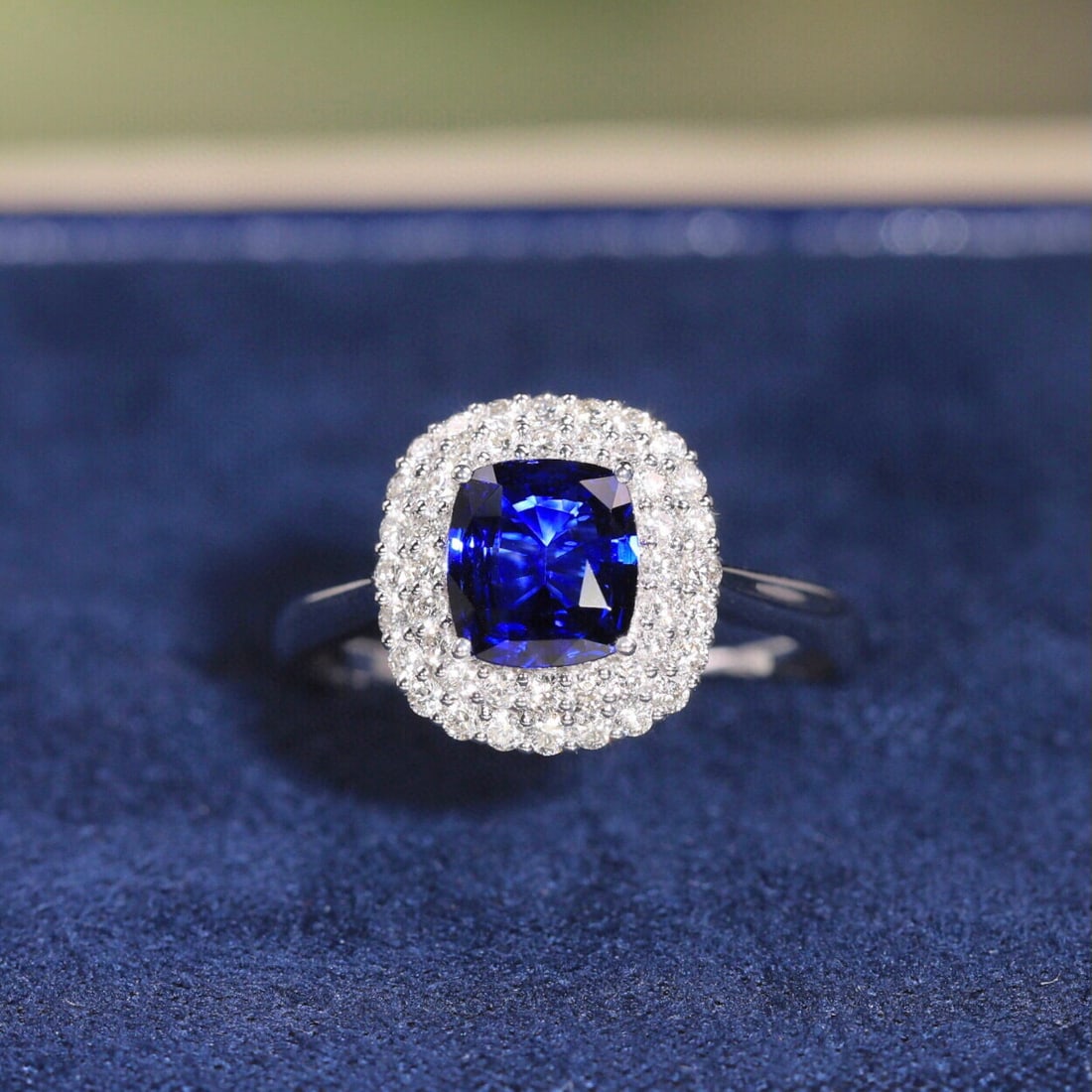 14k Gold 1.22 Ct Natural Sapphire & Diamond Ring - 4