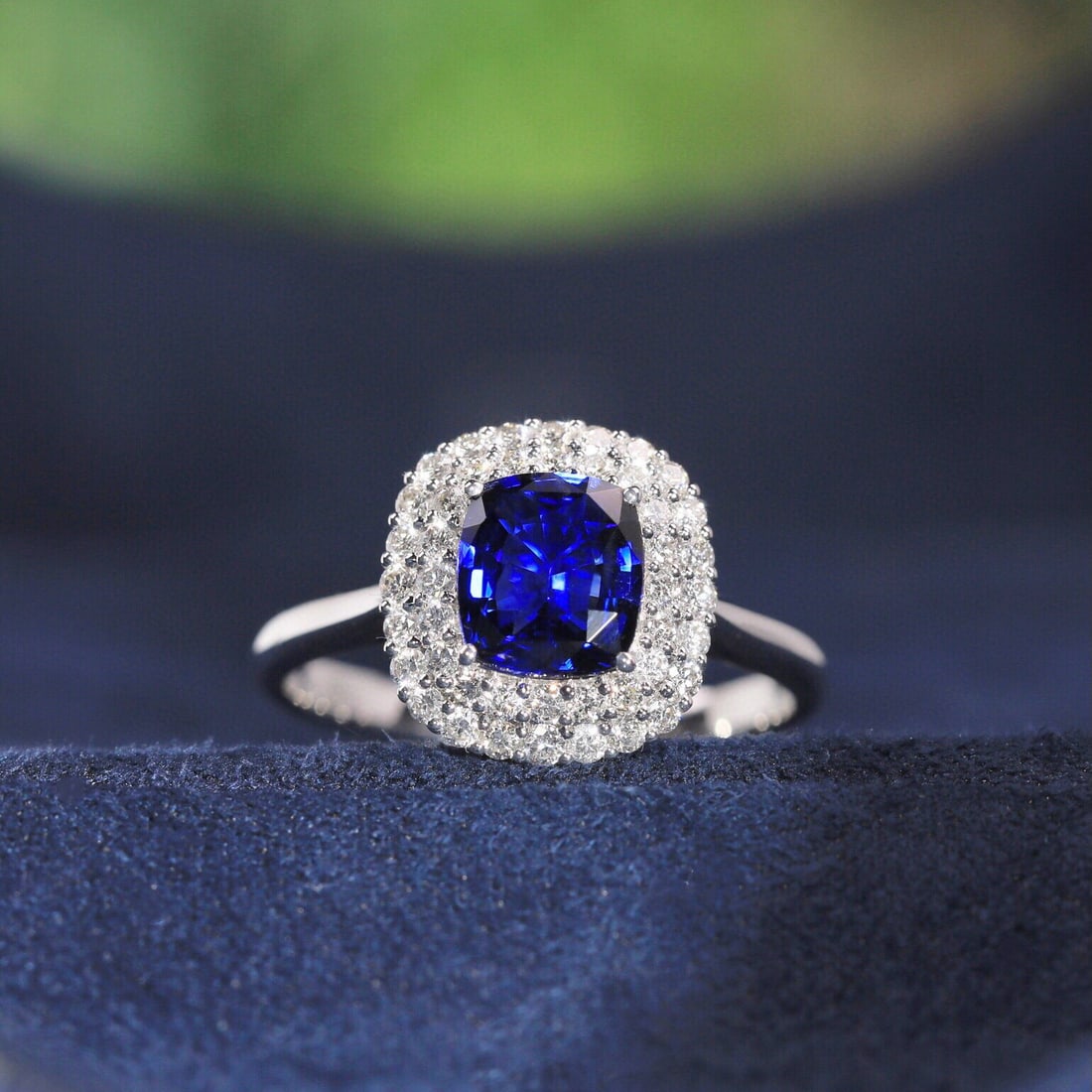 14k Gold 1.22 Ct Natural Sapphire & Diamond Ring - 5