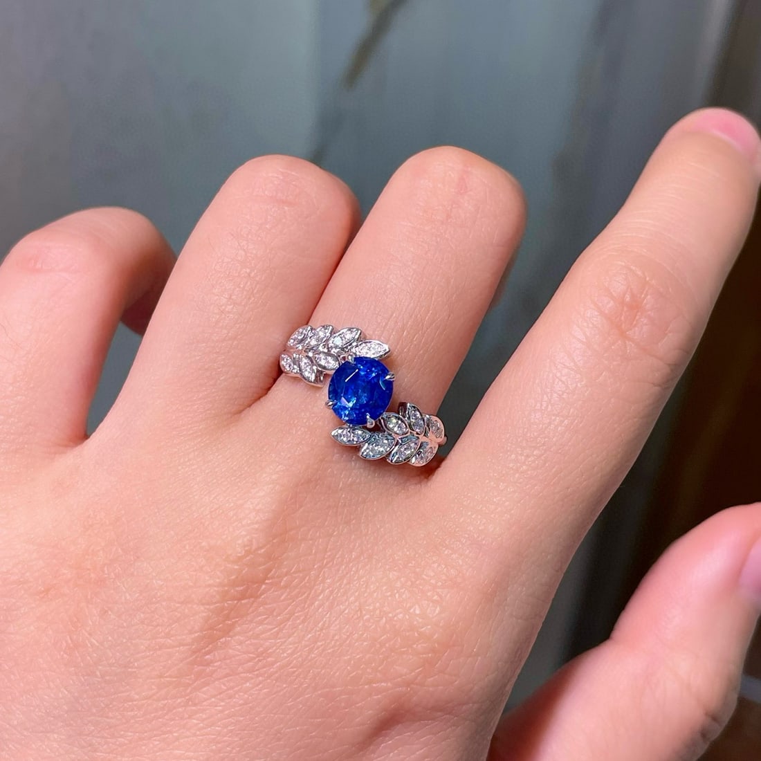 14k Gold 1.82 Ctw Natural Sapphire & Diamond Ring - 5