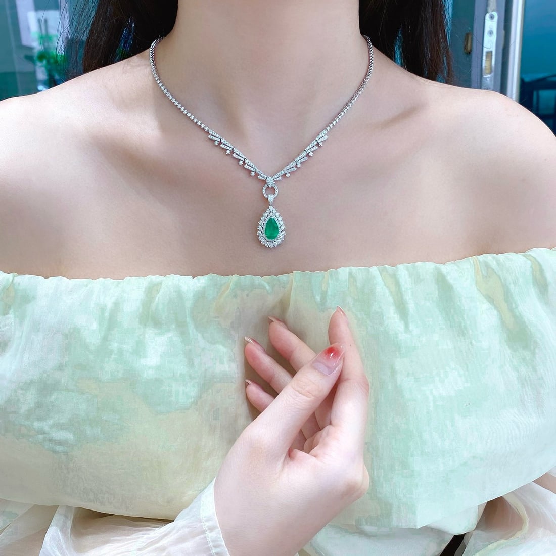 14k Gold 3.36 Ctw Vivid Green Natural Emerald & Diamond Ring/pendant( Without Chain ) - 3