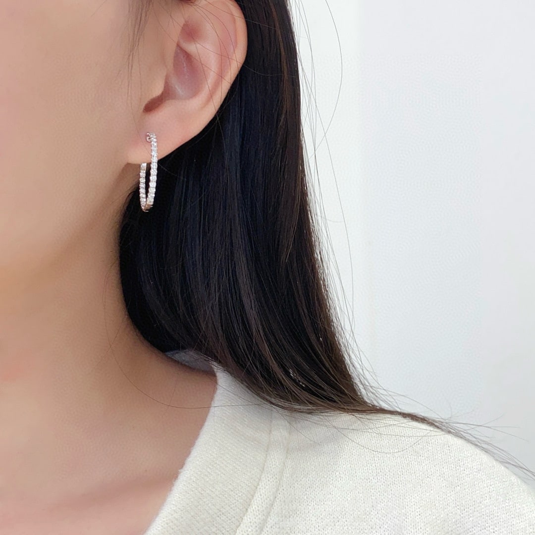 14k Gold 1.17 Ct Natural H Diamond Earrings - 2