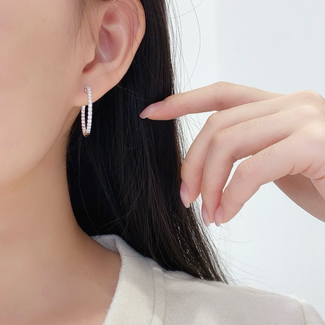 14k Gold 1.17 Ct Natural H Diamond Earrings - 3