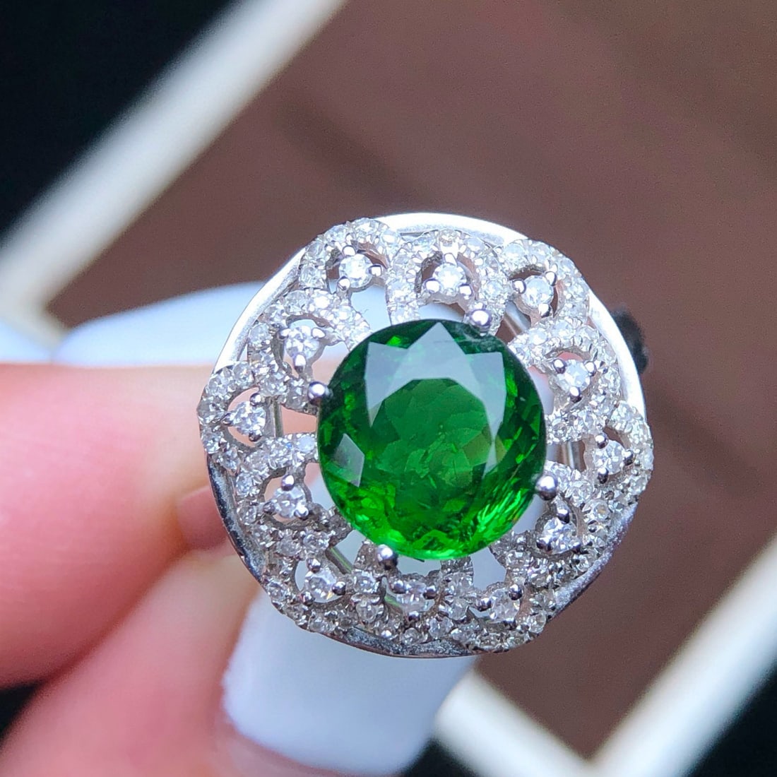 14k Gold 2.5 Ct Natural Tourmaline & Diamond Ring - 2