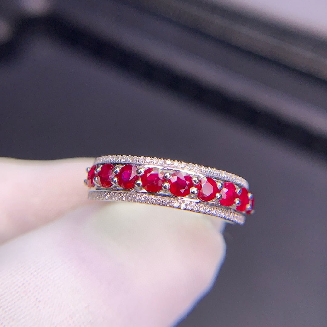 14k Gold 1.01 Ct Natural Ruby & Diamond Ring - 4