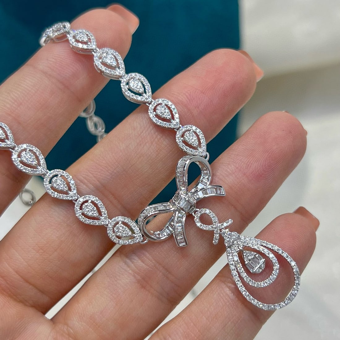 14k Gold 2.38 Ct Natural H Diamond Necklace - 5