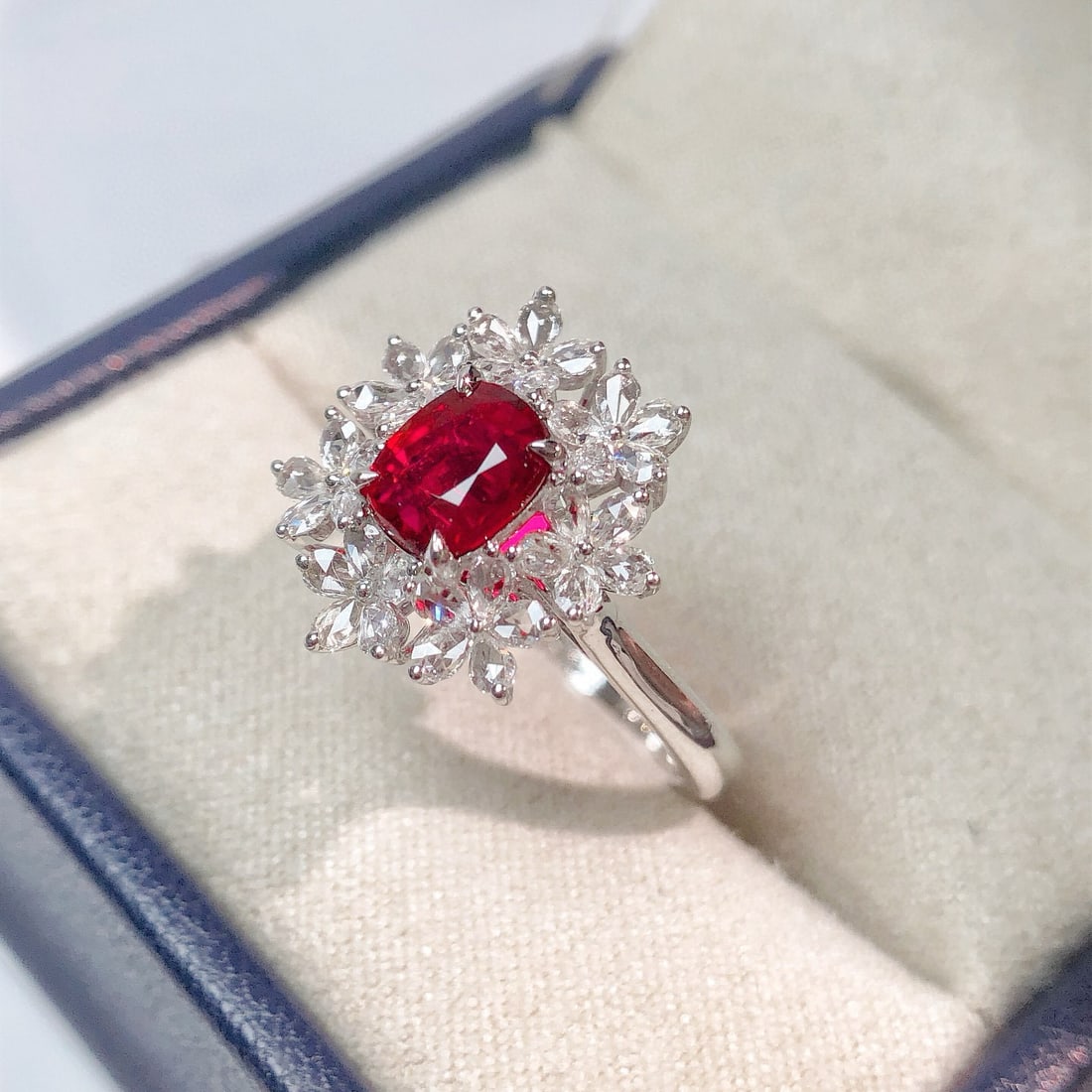 14k Gold 1.56 Ctw Natural Ruby & Diamond Ring - 2