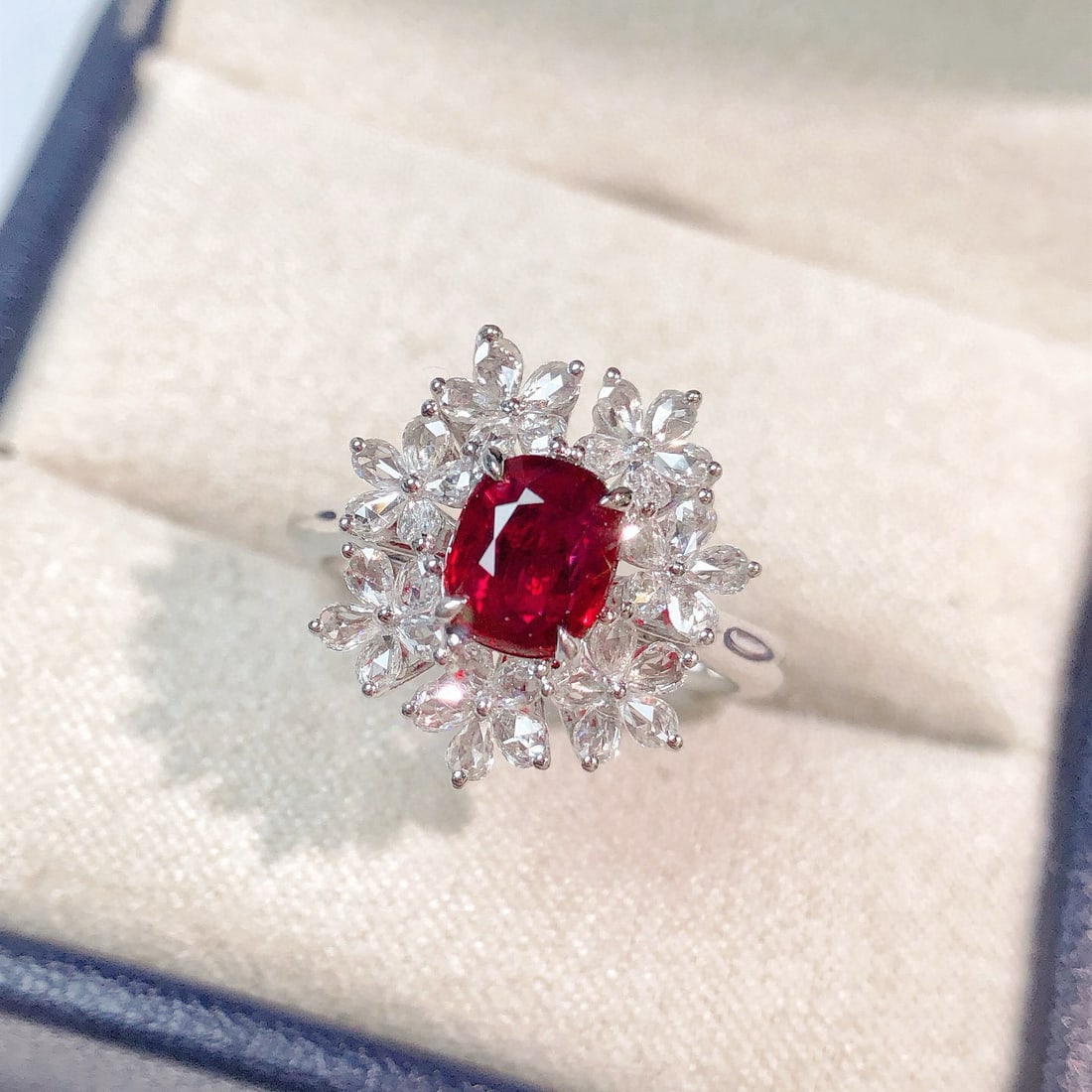 14k Gold 1.56 Ctw Natural Ruby & Diamond Ring - 7
