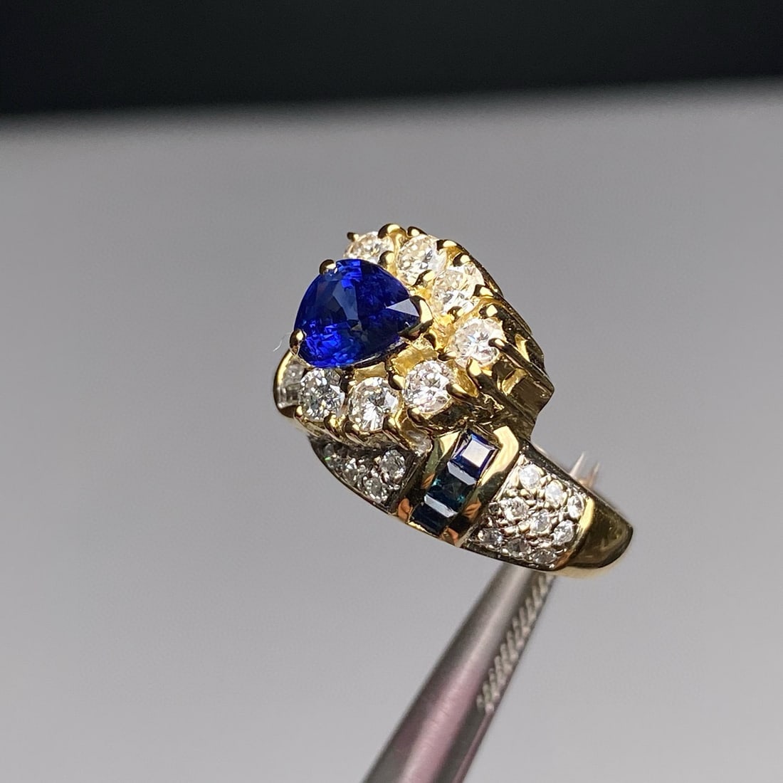 14k Gold 1.63 Ctw Natural Sapphire & Diamond Ring - 5
