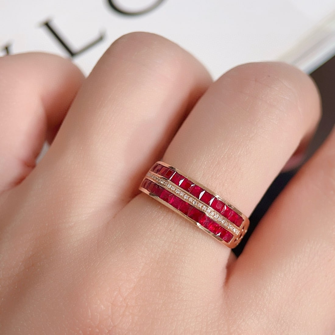 14k Gold 1.8 Ct Natural Ruby & Diamond Ring - 6