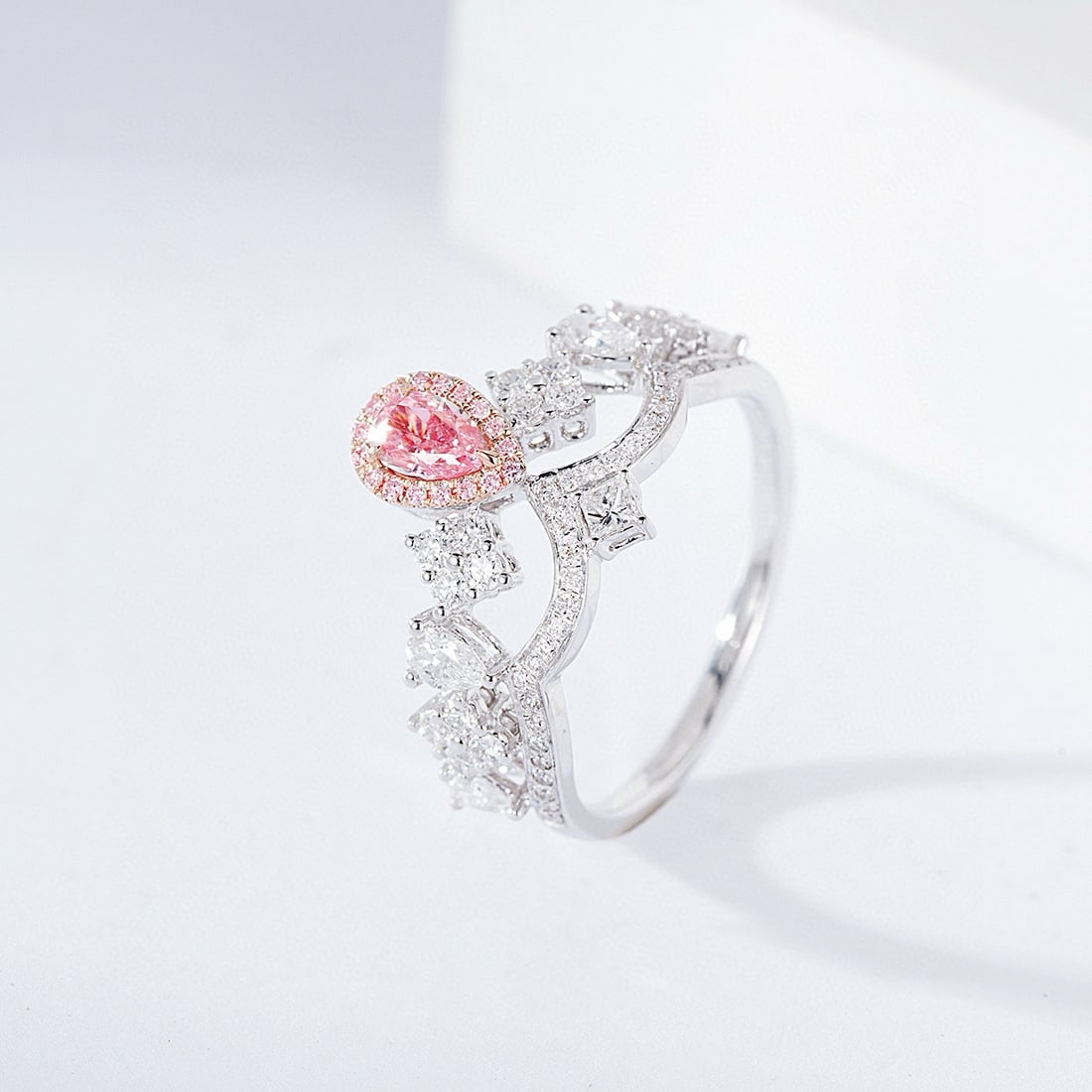 14k Gold 0.98 Ctw Natural Pink Diamond & Diamond Ring - 3