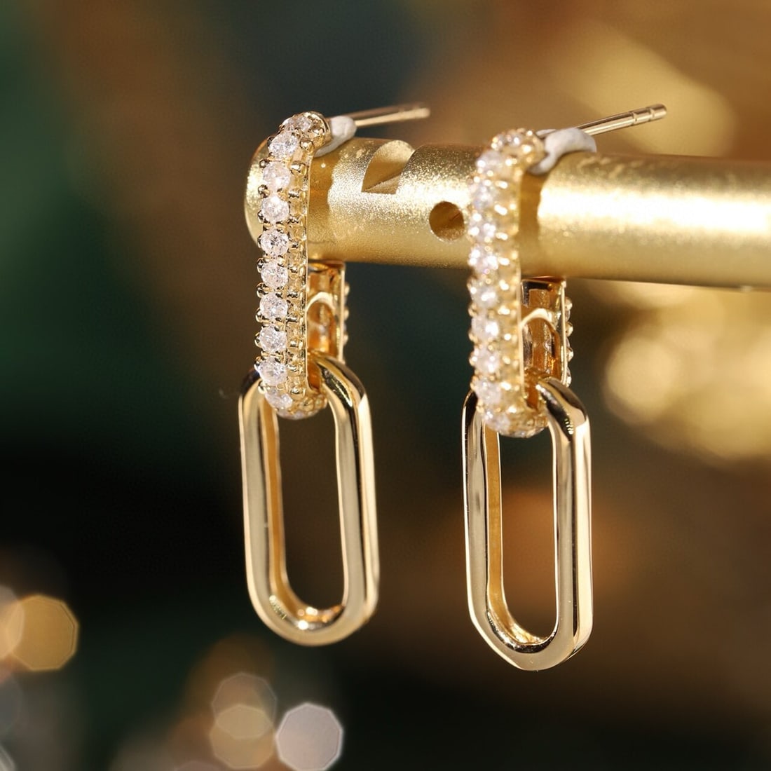 14k Gold 0.46 Ct Natural H Diamond Earrings - 3