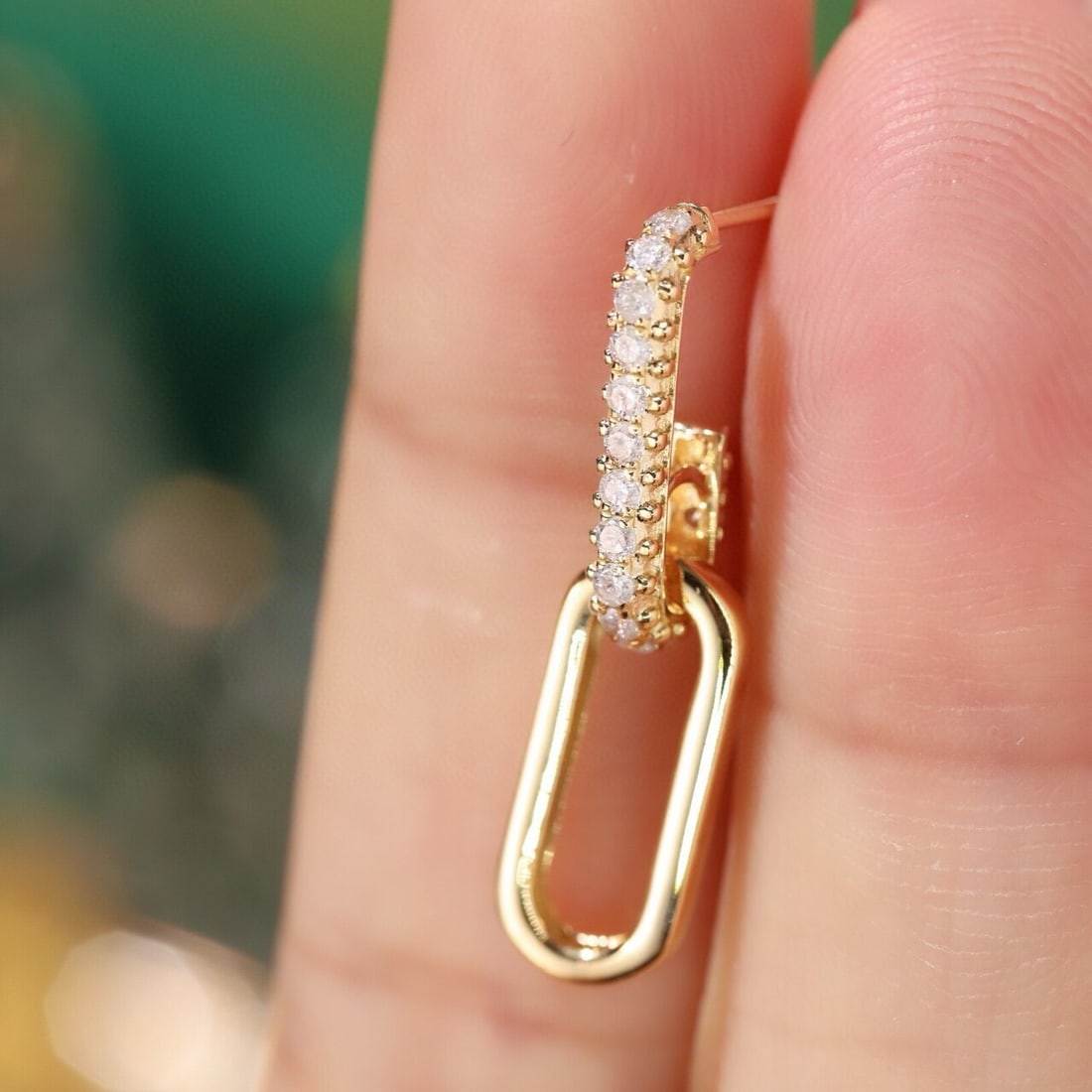 14k Gold 0.46 Ct Natural H Diamond Earrings - 6