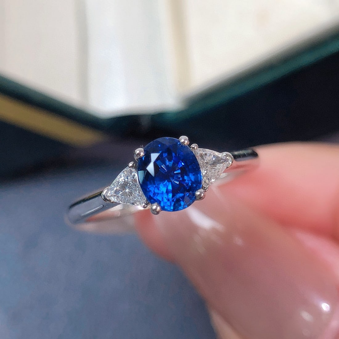 14k Gold 1.27 Ctw Natural Sapphire & Diamond Ring - 2