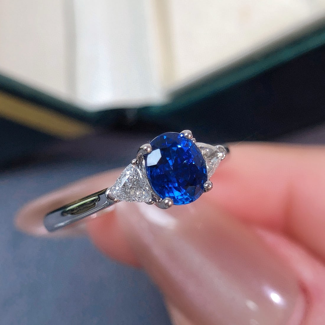 14k Gold 1.27 Ctw Natural Sapphire & Diamond Ring - 4