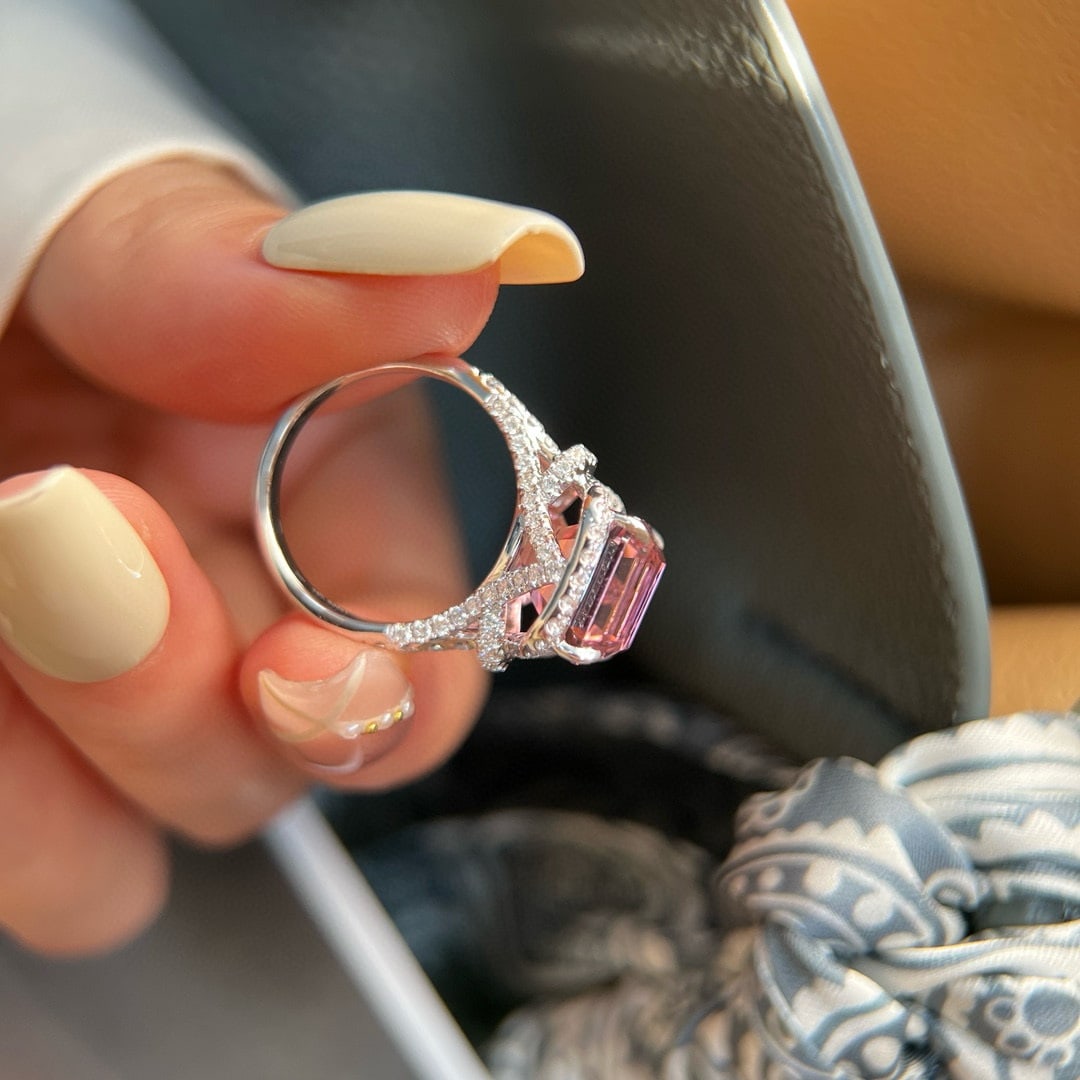 14k Gold 7.94 Ctw Natural Tourmaline & Lab Grown Diamond Ring - 5