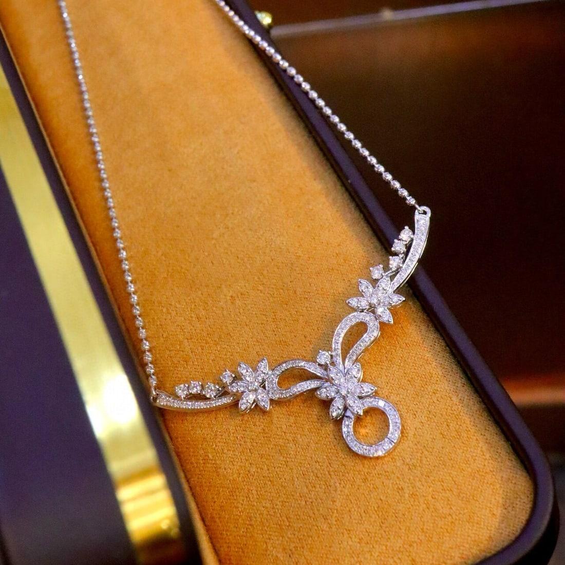 14k Gold 0.89 Ct Natural H Diamond Necklace - 4