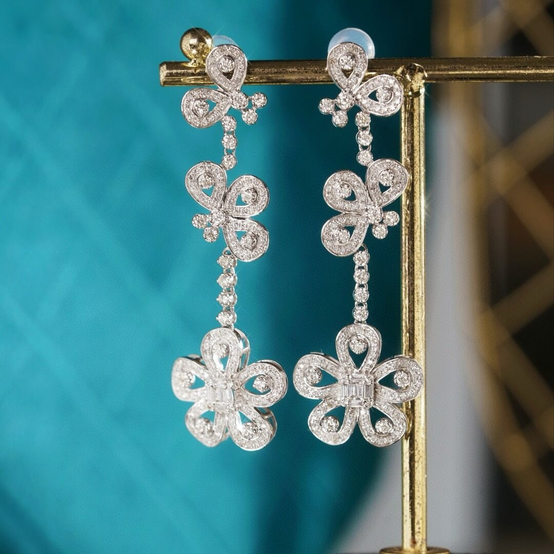 14k Gold 1.20 Ct Natural H Diamond Earrings - 2