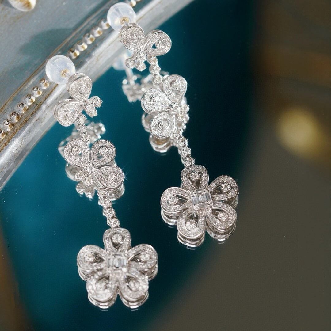 14k Gold 1.20 Ct Natural H Diamond Earrings - 6