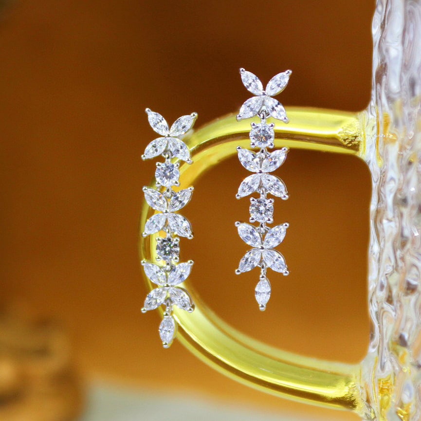 14k Gold 1 Ct Natural H Diamond Earrings - 2