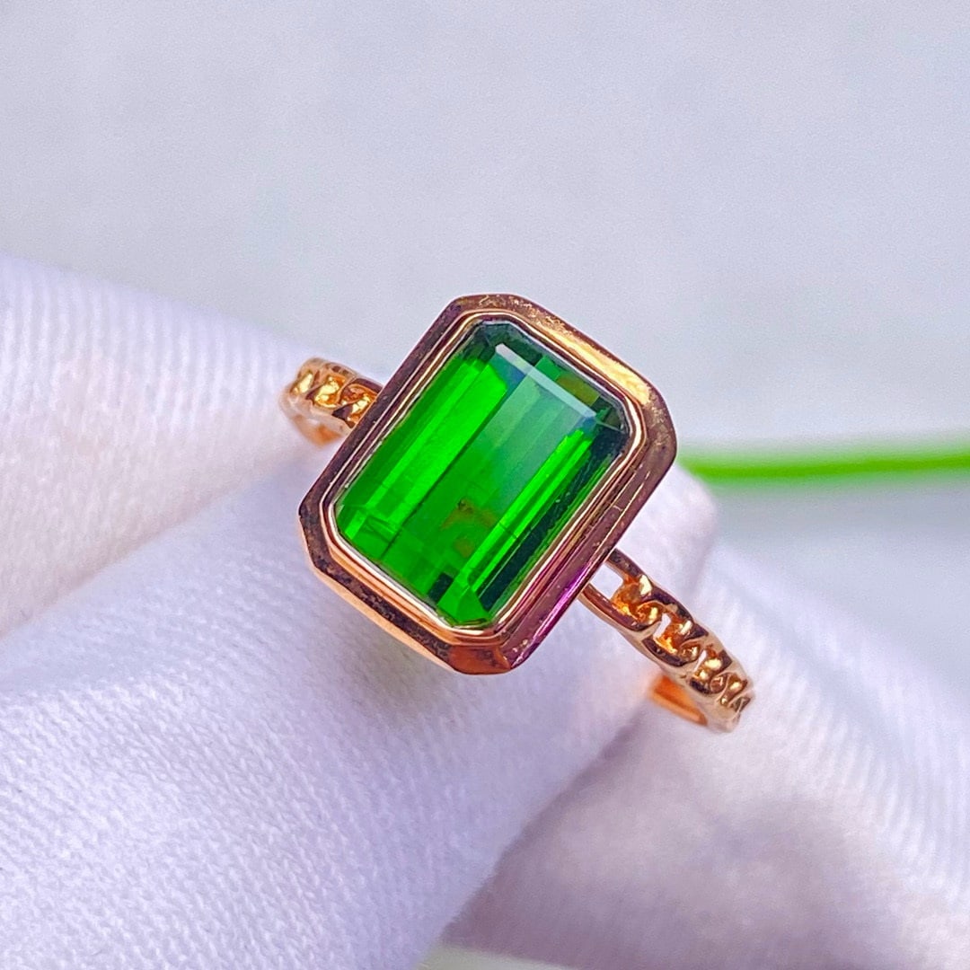 14k Gold 1.53 Ct Natural Tourmaline Ring - 4