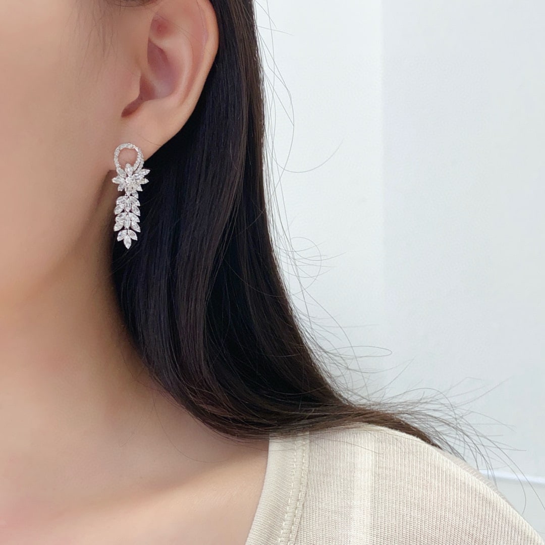 14k Gold 1.5 Ct Natural H Diamond Earrings - 5