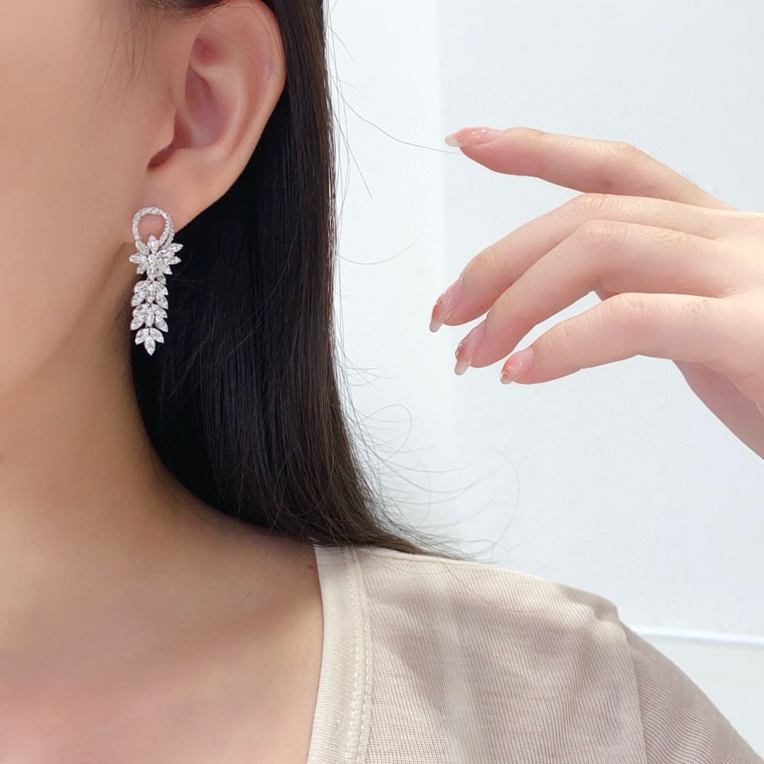 14k Gold 1.5 Ct Natural H Diamond Earrings - 6