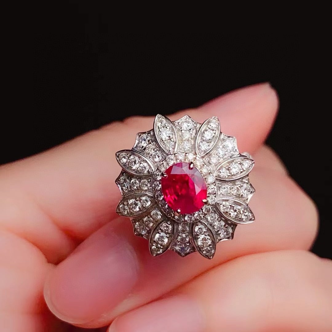 14k Gold 2.39 Ctw Natural Ruby & Diamond Ring - 3