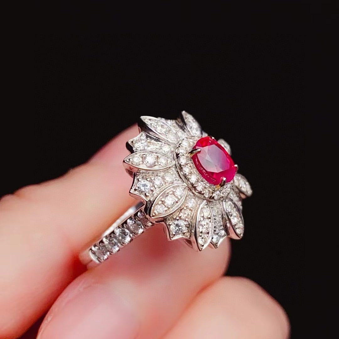 14k Gold 2.39 Ctw Natural Ruby & Diamond Ring - 4