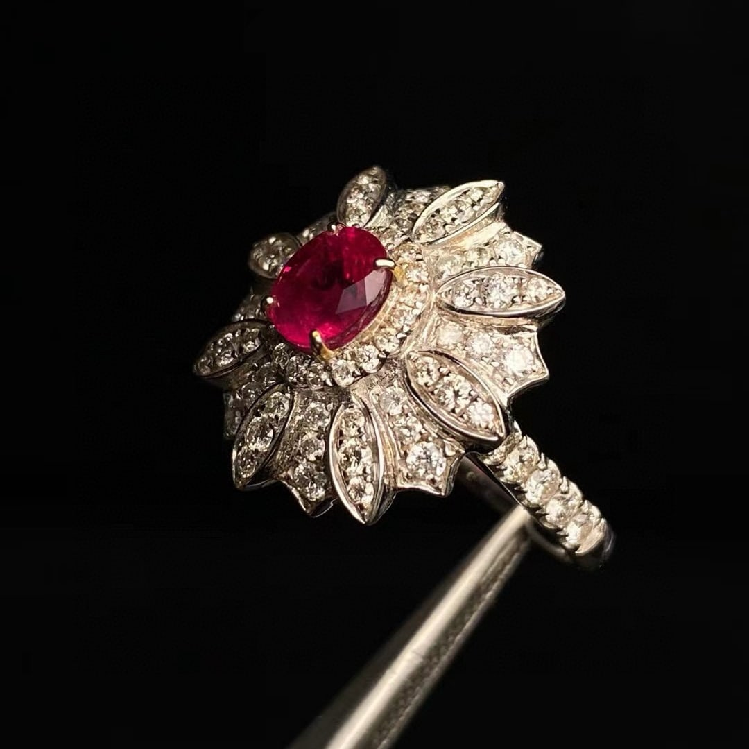 14k Gold 2.39 Ctw Natural Ruby & Diamond Ring - 5