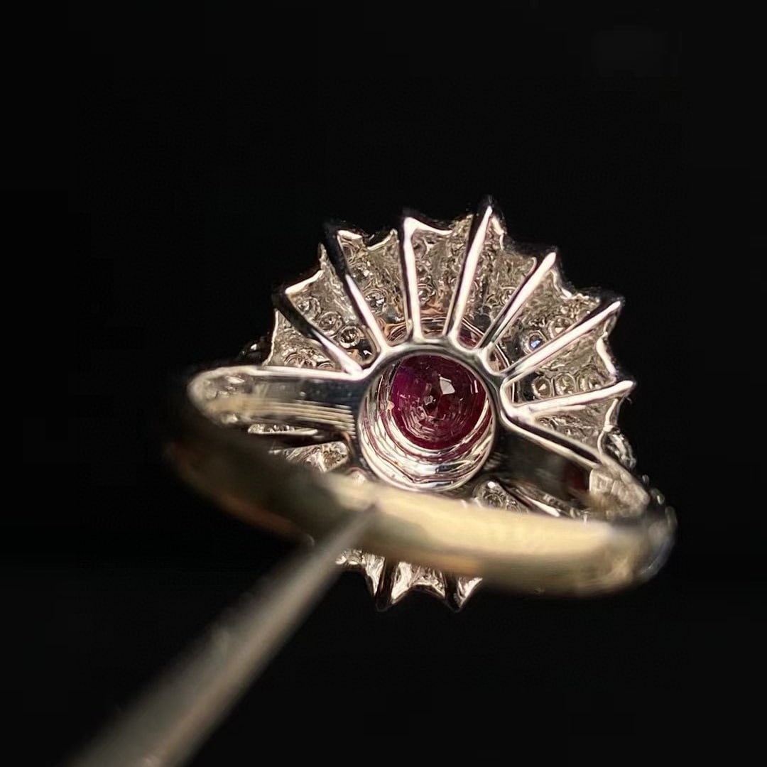 14k Gold 2.39 Ctw Natural Ruby & Diamond Ring - 6