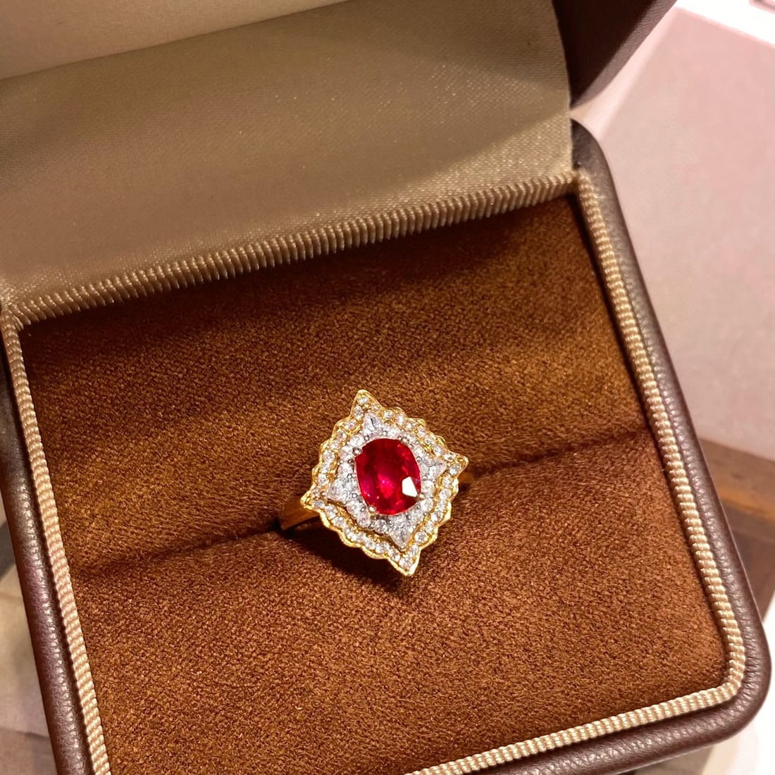 14k Gold 1.52 Ctw Vivid Red Natural Ruby & Diamond Ring - 5