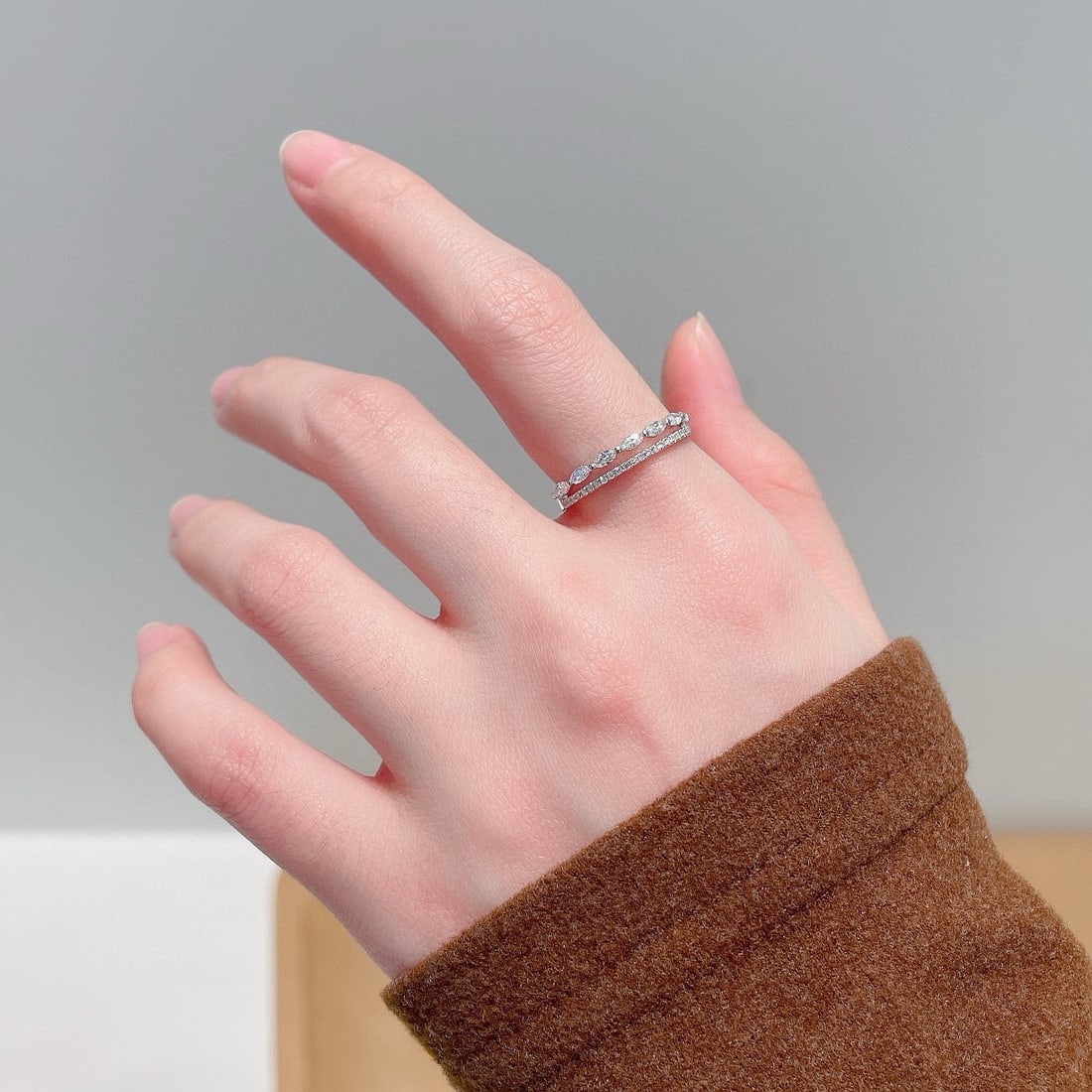 14k Gold 0.34 Ctw Natural H Diamond Ring - 3