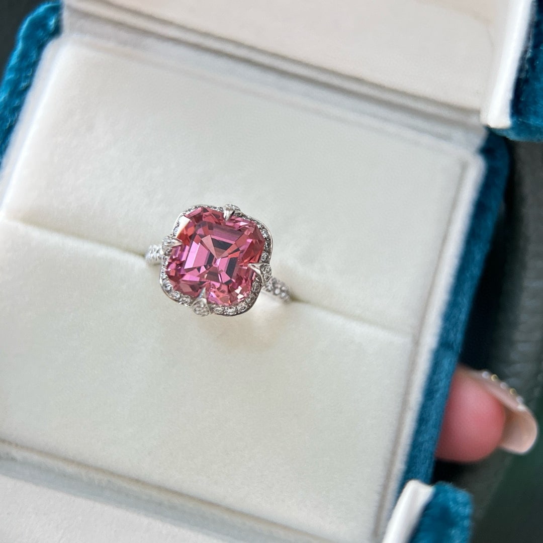 14k Gold 6.64 Ctw Natural Tourmaline & Lab Grown Diamond Ring - 5